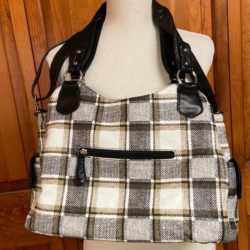Angel Barcelo Plaid Handbag Shoulder or Crossbody EUC